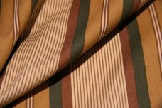 Various Stripe Polished Twill - Gold & Olive