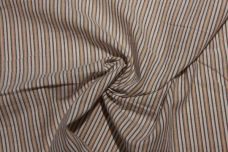 Navy & Beige Stripe Cotton Poplin