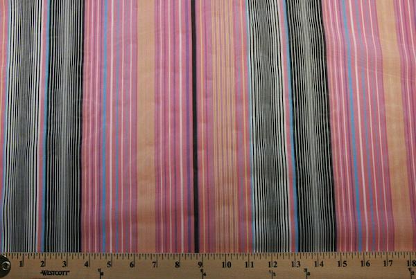 Various Stripe Silk Batiste - Salmon