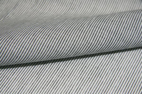Micro Stripe Chambray Batiste - Charcoal & White