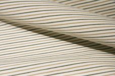 Small Stripe Poly/Cotton Stretch Poplin - Smoke & Latte