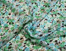 Turquoise Floral Chiffon