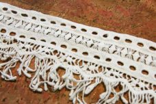 4 1/2" Cotton Boho Lace Fringe - White