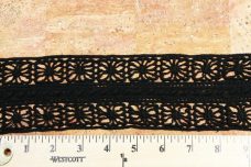 3" Geometric Boho Cotton Venise Lace - Black