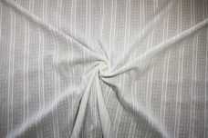 White Metallic Dobby Stripe Dotted Swiss Batiste