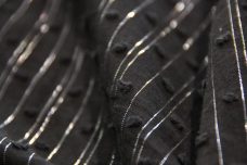 Black Metallic Dobby Stripe Dotted Swiss Batiste