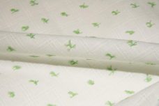 White Cotton Dimity with Mint Dotted Swiss