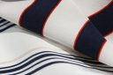 Navy Blocked Stripe Stretch Silk