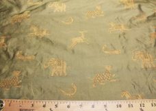 Gold & Black Animal Pattern Duponi Silk