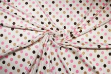 Large Dots Minky - Pink & Brown