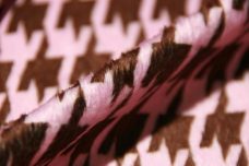 Large Houndstooth Minky - Pink & Brown