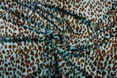 Large Cheetah Minky - Turquoise