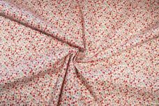 Small Calico Floral Poly/Cotton - Red