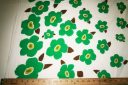 Large Bordered Kelly Green Floral Batiste