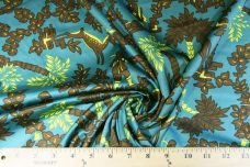 Modern Teal Toile Polished Cotton