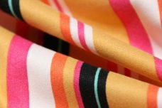Double Brushed Mustard & Hot Pink Stripe Spandex Jersey