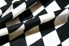 Black & White Argyle Interlock Poly Knit