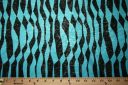 Turquoise & Black Wavy Stripe Tissue Knit