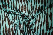 Turquoise & Black Wavy Stripe Tissue Knit