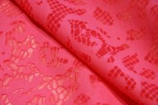 Hot Pink Lace Cutout Cotton/Poly Blend