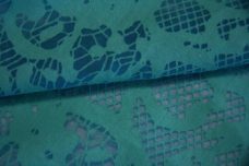 Turquoise Lace Cutout Cotton/Poly Blend