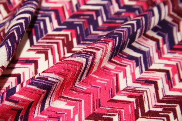 Pink & Purple Herringbone Lightweight Cotton / Rayon Gauze