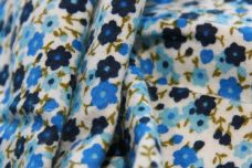Calico Flora Cotton Flannel - Turquoise & Blue
