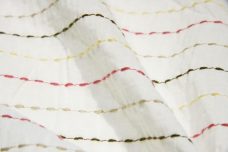 Embroidered Stripe Batiste - White