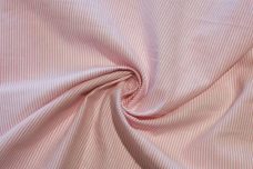 Pink & White Cotton/Linen Micro Stripe