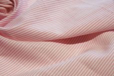 Pink & White Cotton/Linen Micro Stripe