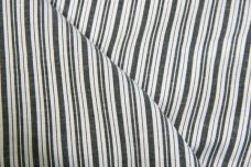 Black & White Metallic Stripe Chambray Stretch Poplin