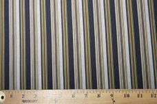 Navy & Gold Striped Cotton Poplin