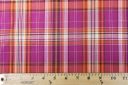 Magenta Metallic Plaid Stretch Poplin