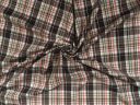 Brown Metallic Plaid Stretch Poplin