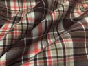 Brown Metallic Plaid Stretch Poplin