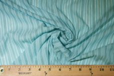 Poly/Cotton Stripe Gauze - Aqua