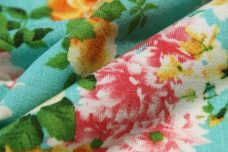 Aquamarine Blooms Poly Knit
