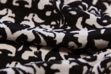 Black & Ivory Damask Lightweight Poly Sweater Knit