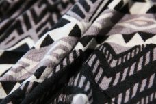 Monochrome Ethnic Stripe Rayon/Spandex Jersey
