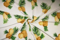 Large Pineapple Double Brushed Spandex Jersey - Eggshell