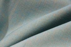 Chambray Stretch Linen - Peacock & Beige