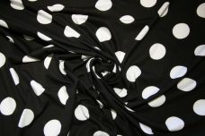 Jumbo Black & White Polkadot Cotton Jersey