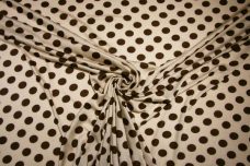 Large Beige & Brown Polkadot Rayon Knit
