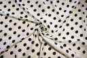 Lightweight White & Black Polkadot Rayon