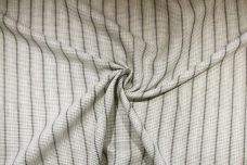 White & Black Linen Blend Stripe Tweed