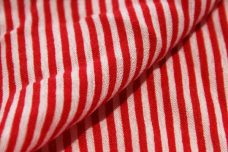 Small Red & White Stripe Rayon Crepe