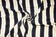 Jumbo Navy Rayon/Linen Ticking Stripe