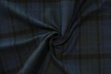Navy Tartan Plaid Organic Cotton Flannel