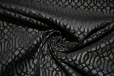 Cutout Lattice Cotton Velvet Denim - Black