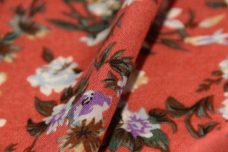 Calico Floral Rayon - Red Clay